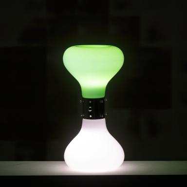 FleaMarket.paris, White and green glass lamp by Carlo Nason, 1970s