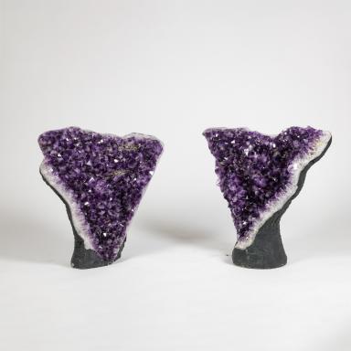 Pair of amethyst sculptures