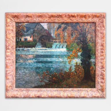 The mill on the river by Eugène CHIGOT 