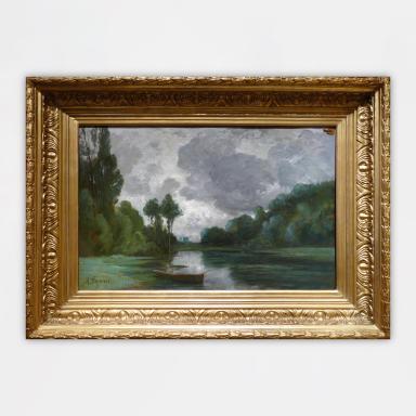 River bank, painting by Antonin Fanart