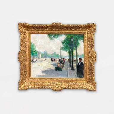 Entertainment on the Champs-Élysées by Jules René Hervé