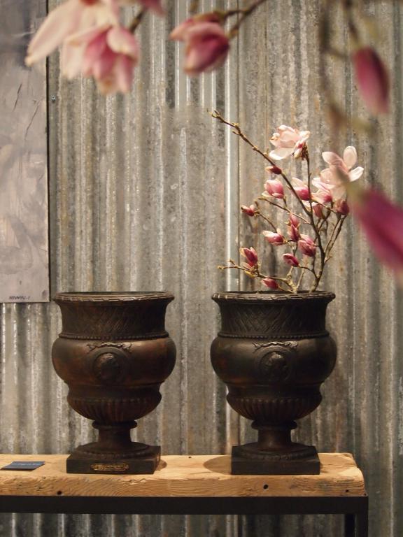 Pair of cast iron vases from the Val d'Osne foundry