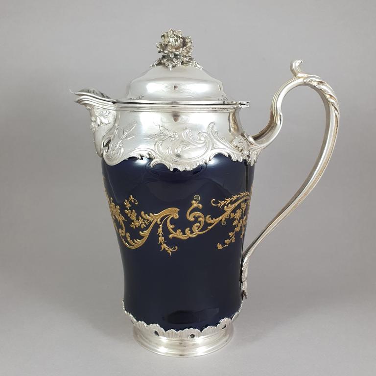 Porcelain and solid silver coffee pot