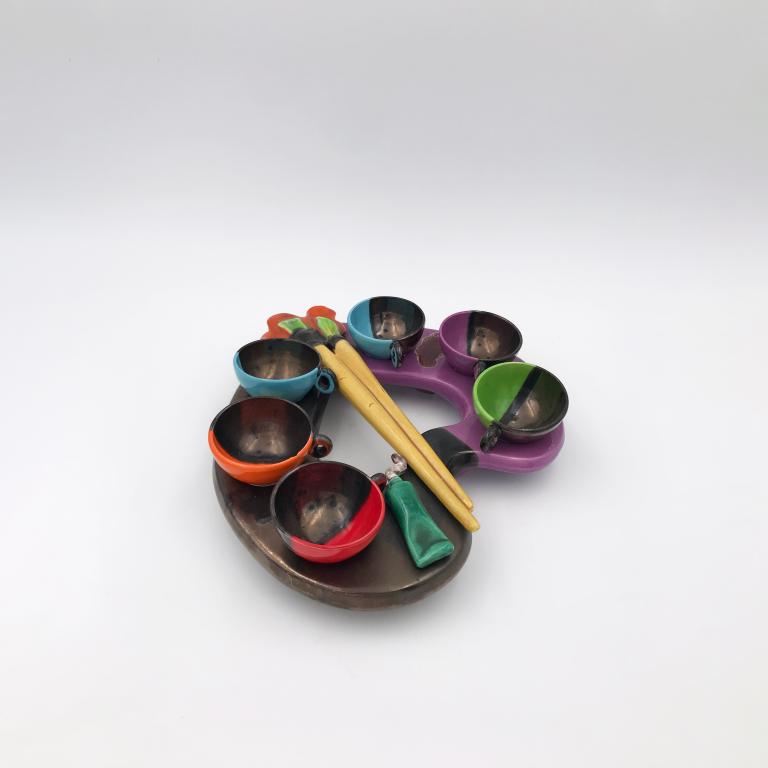 Vallauris coffee service, in the shape of a painter's palette