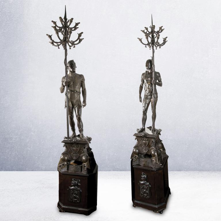 Pair of large candelabras by Auguste Poitevin