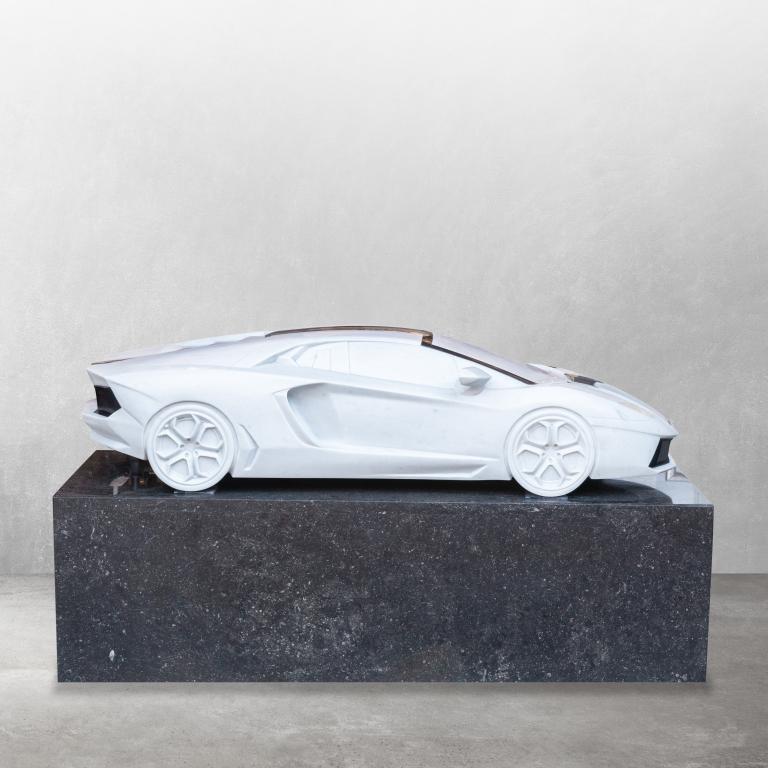 Lamborghini in marble by Christian Caudron view 2