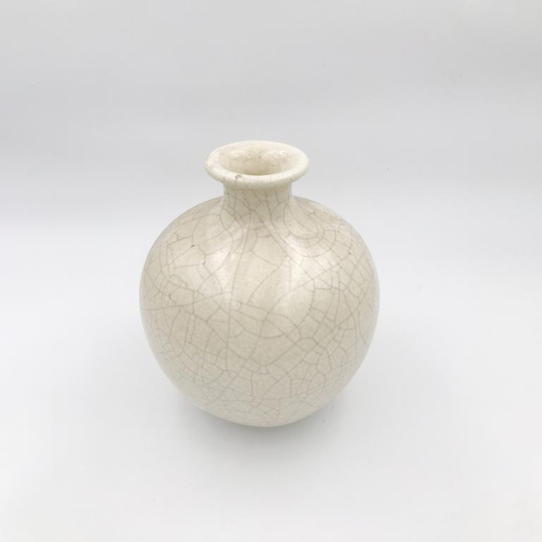 Art Deco vase in white cracked earthenware for Primavera