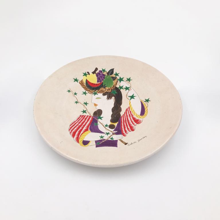 Large ceramic dish by Colette Gueden for Primavera