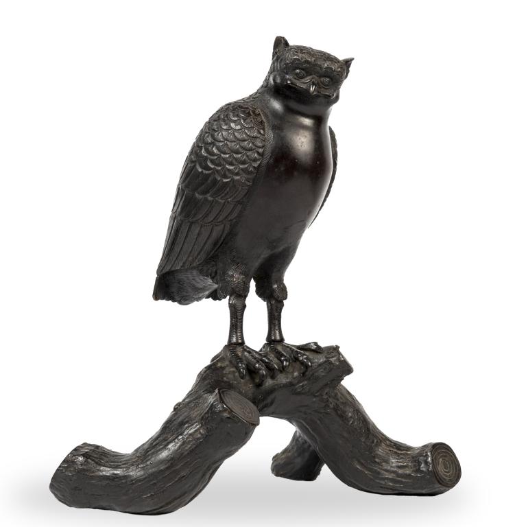 galerie tiago japanese bronze owl