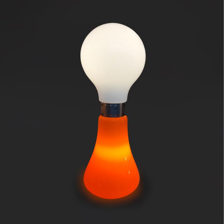 Orange and White floor lamp by Carlo Nason