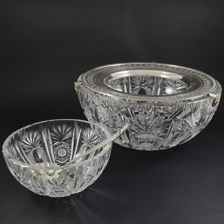 Sterling Silver and Crystal Caviar Bowl