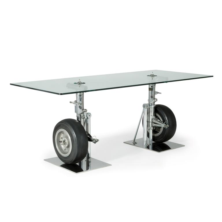 Desk created with landing gear