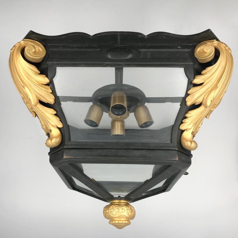 Gilded bronze ceiling light, view 1
