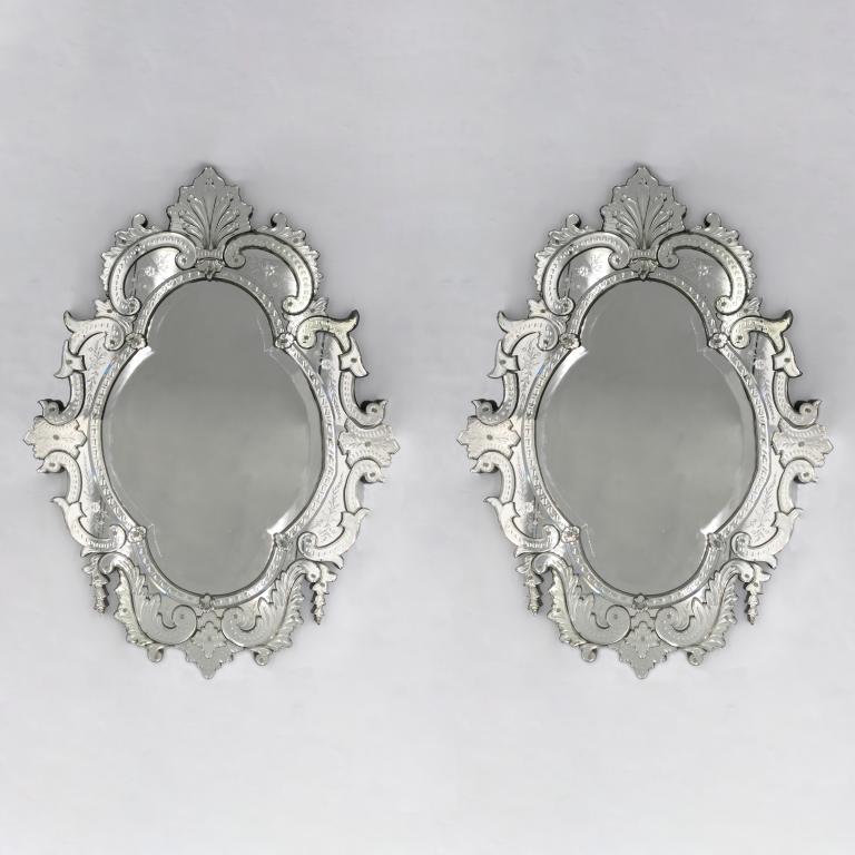 Rare pair of Venetian mirrors