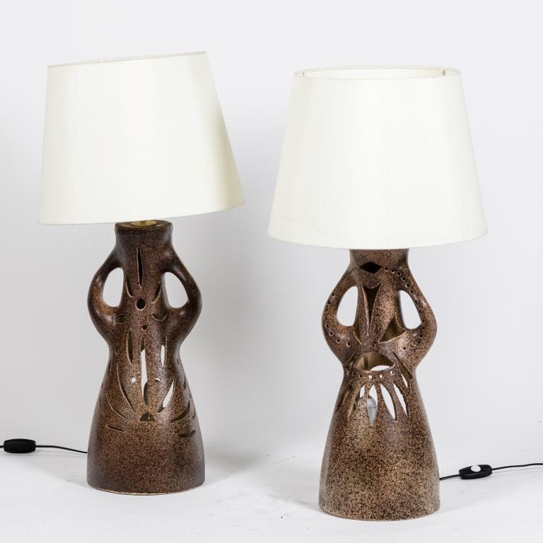 Pair of terracotta lamps by Bastian Le Pemp, 1970