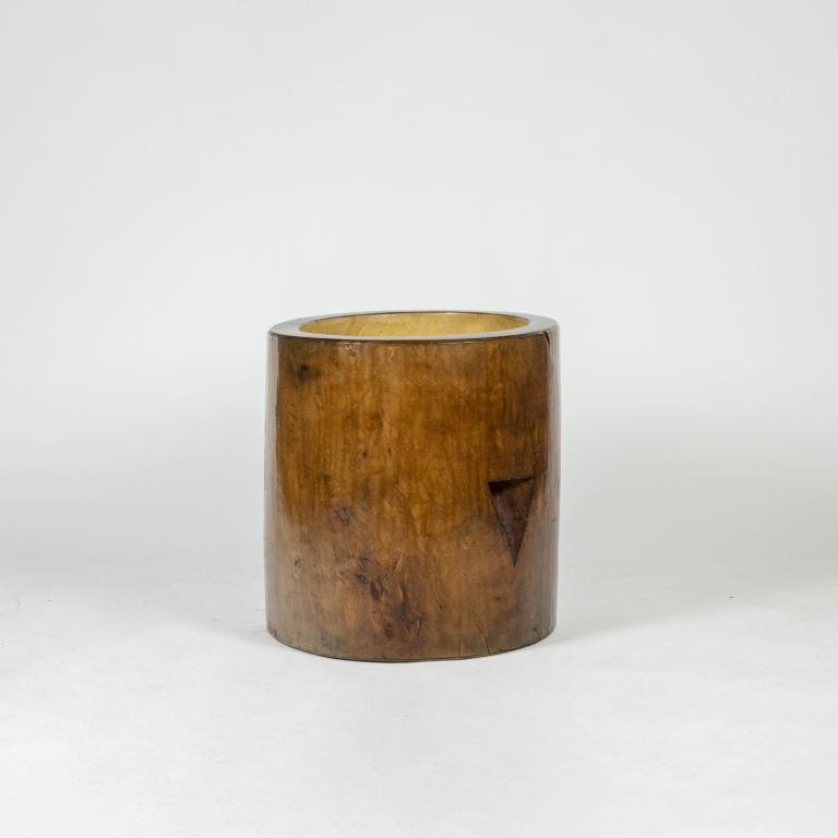 Mortar, or pot-holder, in fruitwood, 1950s