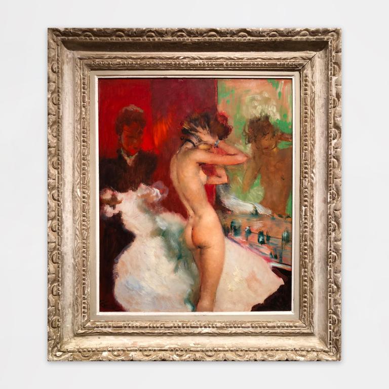 Painting by Jean Gabriel Domergue titled La loge de la danseuse
