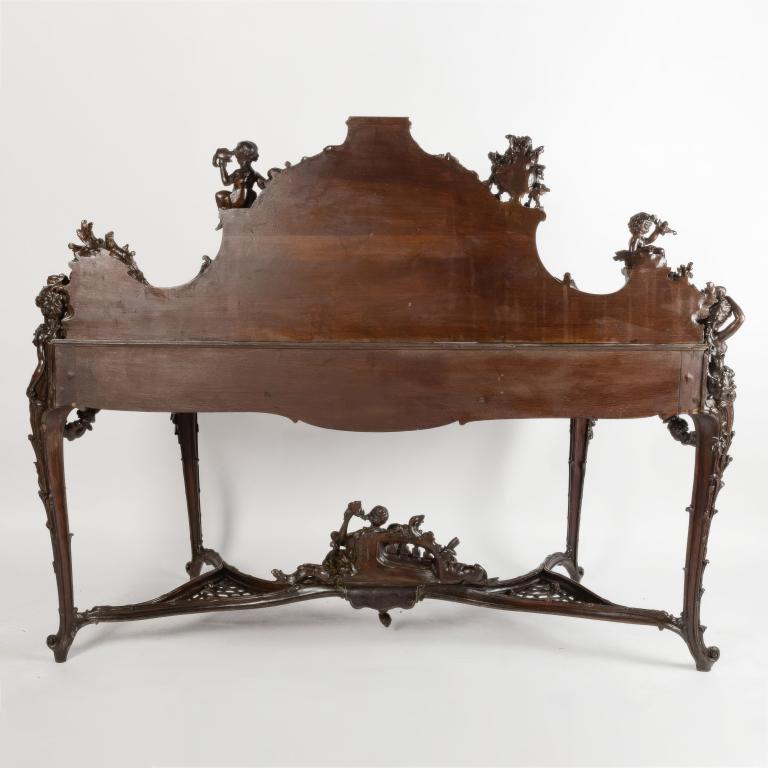 Walnut desk by P. Soulet, 1896, back view