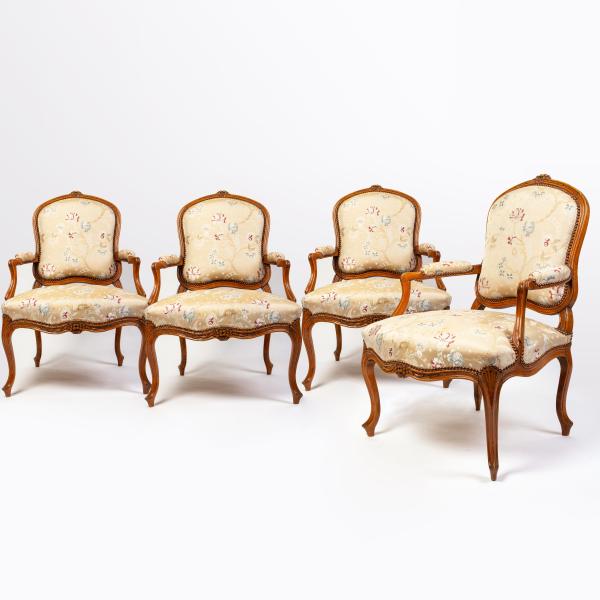 4 Louis XV period armchairs