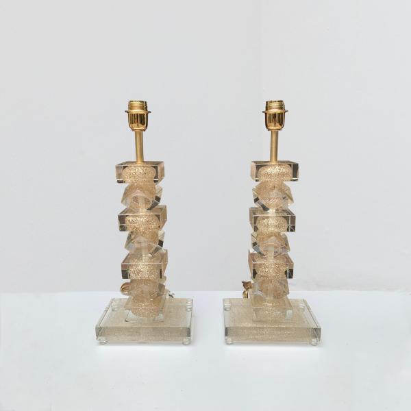 A pair of lamps, circa 1980.