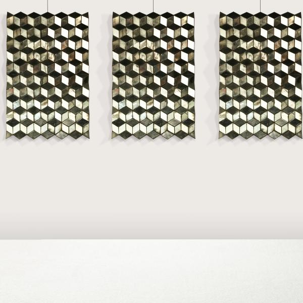 A set of cubic mirrors in the Vasarely style