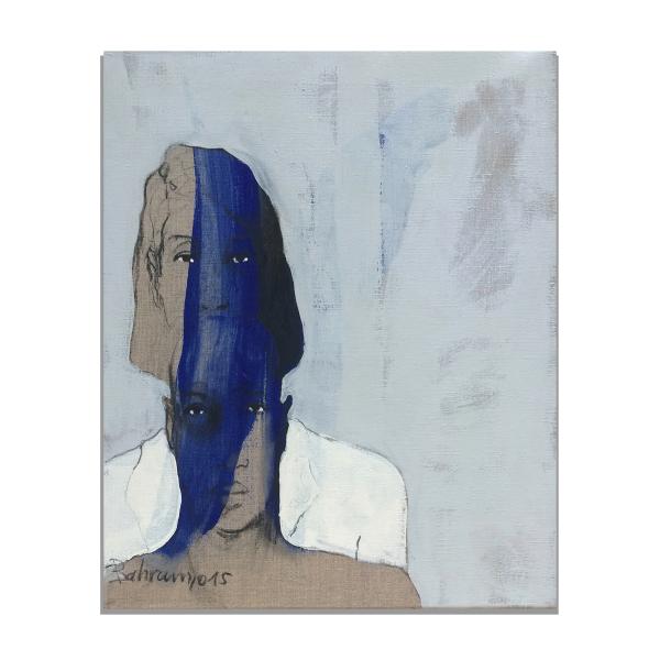 Painting by Bahram Hajou, Ensemble en bleu