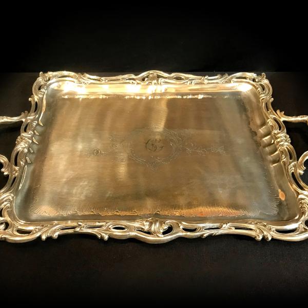 Silver plated tray, stamped SFAM, 19th century, FleaMarket