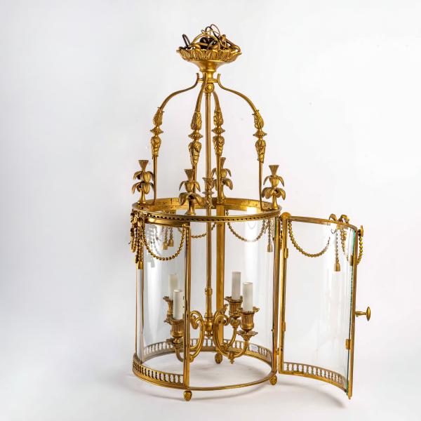 Louis XVI style gilt bronze lantern