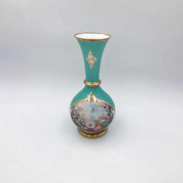 Turquoise vase in porcelain of Paris