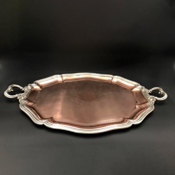 Engraved silver plated tray