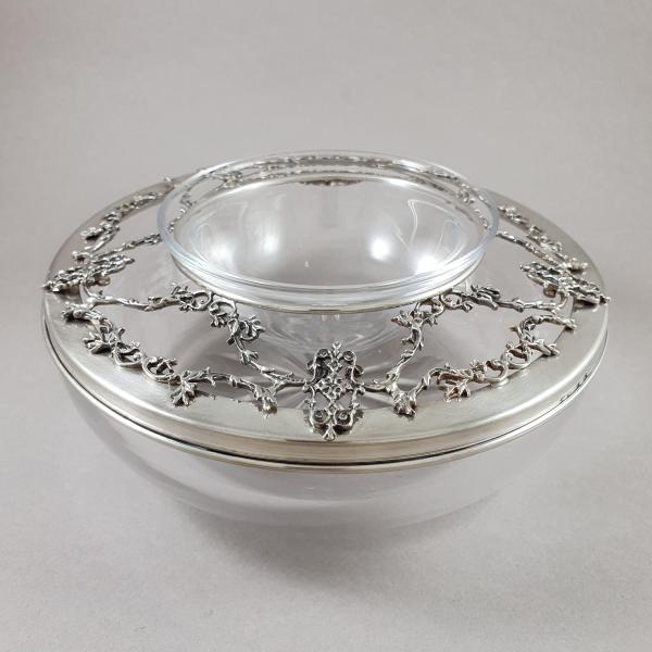 Crystal and Sterling Silver Caviar Cup