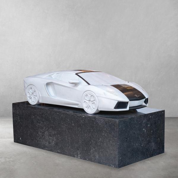 Lamborghini in marble by Christian Caudron, view 1