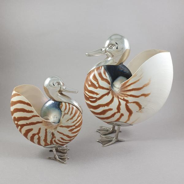 Ducks In Shell And Sterling Silver