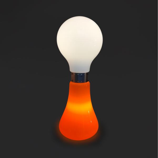 Orange and White floor lamp by Carlo Nason