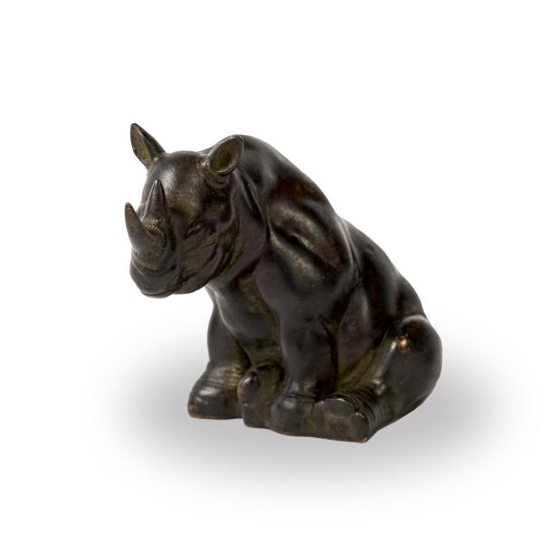 galerie tiago japanese bronze sculpture rhinoceros