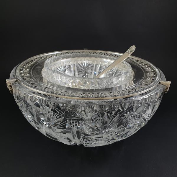 Sterling Silver and Crystal Caviar Bowl