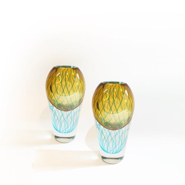 Pair of Murano glass vases, circa 1950.