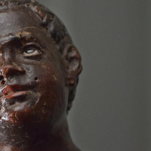 Rare statuette representing a black child, 18th century, face
