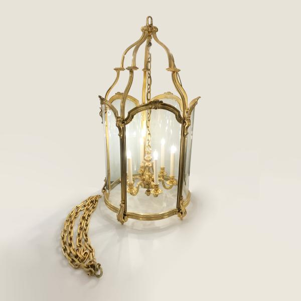 Large Louis XV style gilt bronze lantern