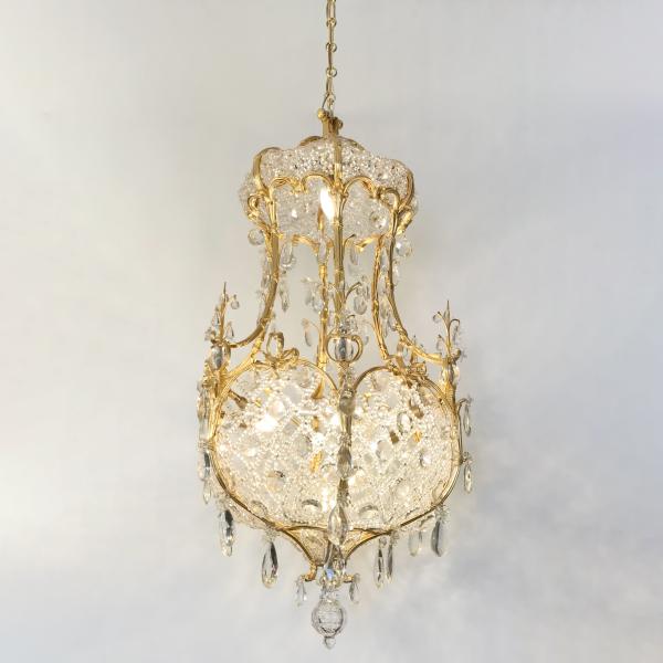 Large Louis XVI style basket chandelier