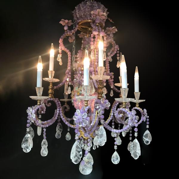 Amethyst and rock crystal chandelier
