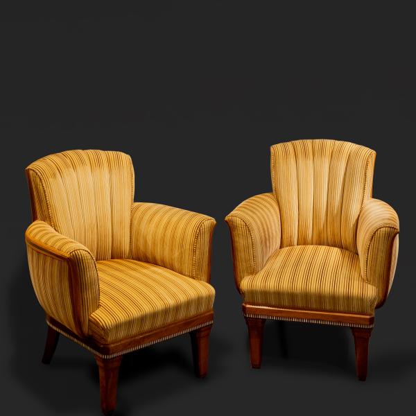 Paul Follot : Pair of armchairs by Paul Follot, ca 1925