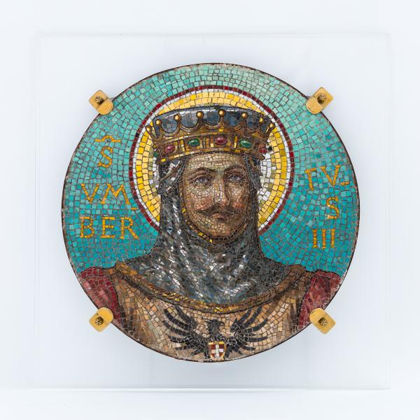 19th Century Venetian Italian Round Mosaic Of Umberto III